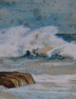 Watercolour before and after restoration